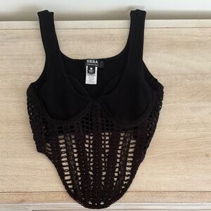 Black Crochet tank top